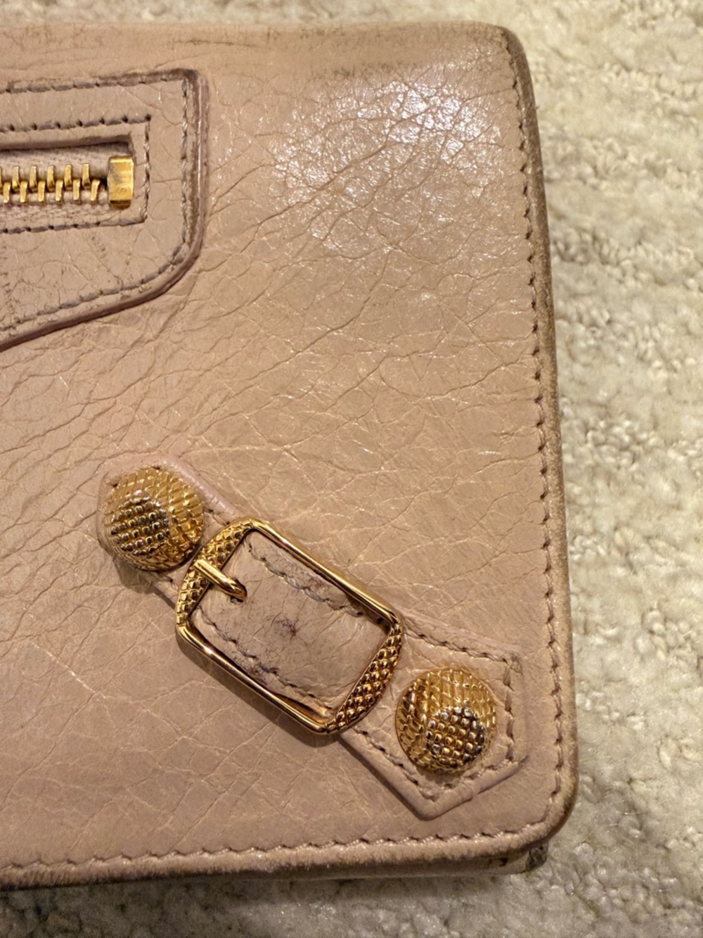 Balenciaga Classic Continental Giant 12 Money Wallet Rose Des Sables Leather - Picture 9 of 11